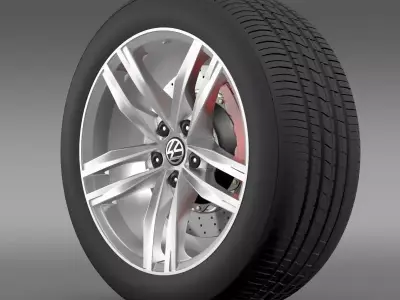 Volkswagen Golf TDI wheel 3D model