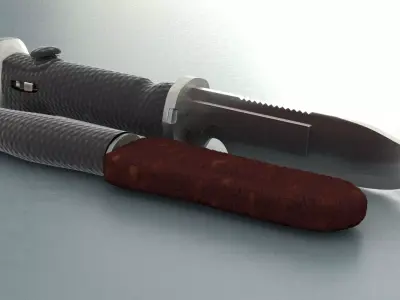 laos Game Combat Knife Low-poly 3D model