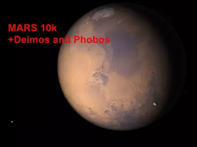 Mars 10k with Deimos and Phobos 3D model