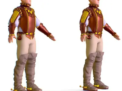 Subdivision 3D Men The Light Knight Low-poly 3D model