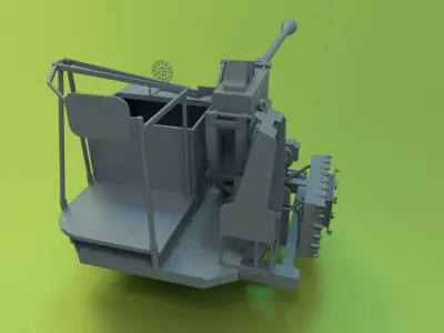 HN Bofors 40mm 1x1 Low-poly 3D model