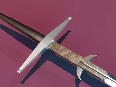 Brand New Zweihander Large Sword PBR Game Ready  Low-poly 3D model