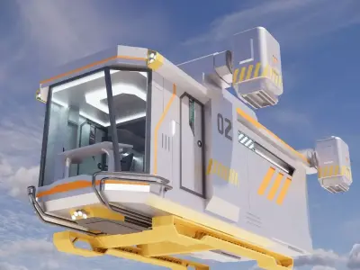 Sci-Fi Personal Aircraft Futuristic Flying Vehicle 002 3D model