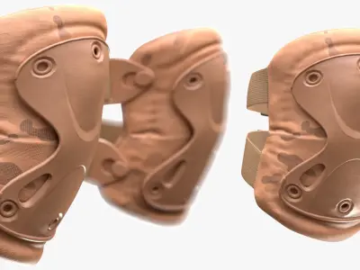 Tactical Knee Pads 16 - All MH Bodies and UE5 Skeletons - Rigged Low-poly 3D model