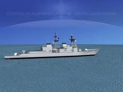 Spruance Class DD997 USS Hayler 3D model