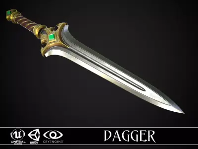 Dagger A3 Low-poly 3D model