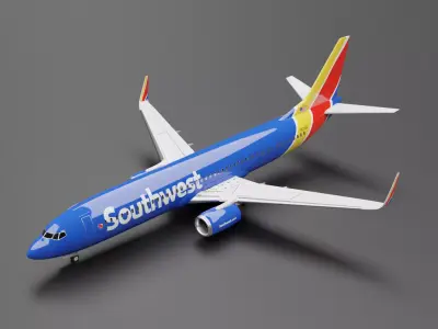 Boeing 737-800 Southwest Livery 3D model