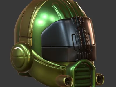 Gas mask helmet 3d model scifi Low-poly  Low-poly 3D model 557