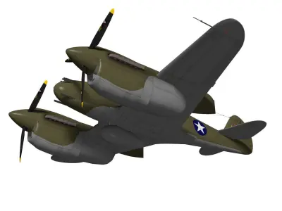 Curtiss P-40 Twin 3D model