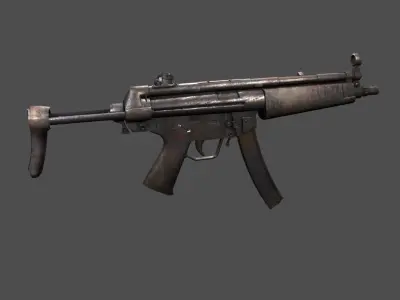 MP5 gun game ready Free low-poly 3D model