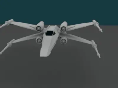 T-65 X-Wing Fighter Star Wars Low-poly 3D model