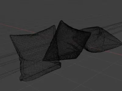 Pillow three pillows on table Free low-poly 3D model