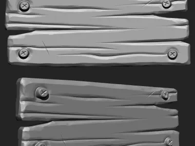 Stylized Wooden Plank IMM Brush Pack 21 in One Vol 2 3D model