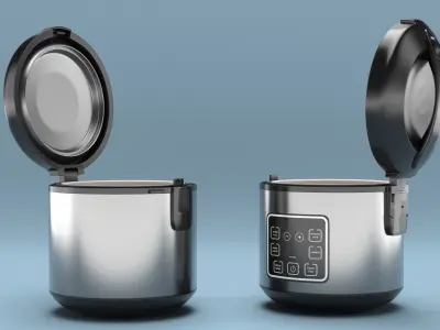 Aroma Multicooker With Steamed Salmon 3D model