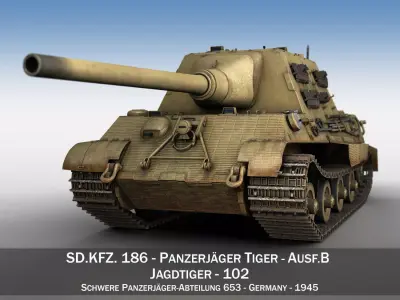SDKFZ 186 Jagdtiger - 102 - Porsche Production 3D model