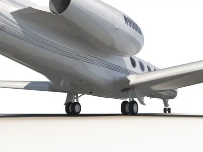 Gulfstream G450 Rigged 3D model