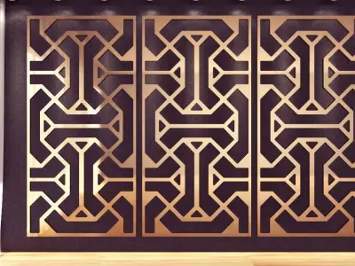 Large Gold Decorative Panel 3D model