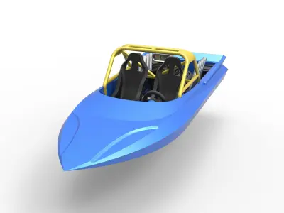 Jet sprint boat Scale 1 to 25 3D print model