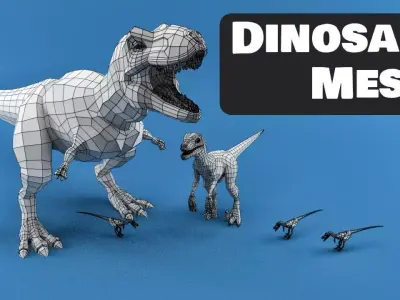 Dinosaur Mesh Low-poly 3D model