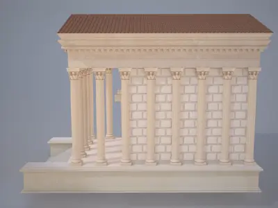 Roman Temple Low-poly 3D model