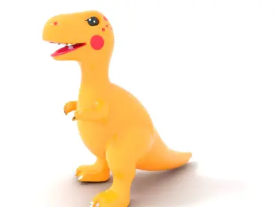 Yellow Dinosaur Toy model pack Low-poly 3D model