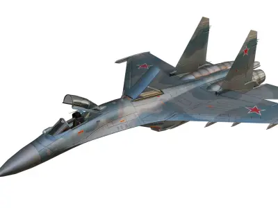 Sukhoi Su-27 Low-poly 3D model