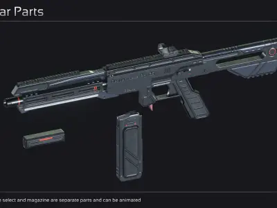 Scifi Shotgun TRT 3 Low-poly 3D model