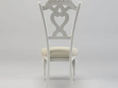 Desk chair - Antique chair - Dining chair - White chair Free low-poly 3D model