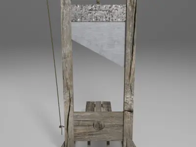 Guillotine old wooden Low-poly 3D model