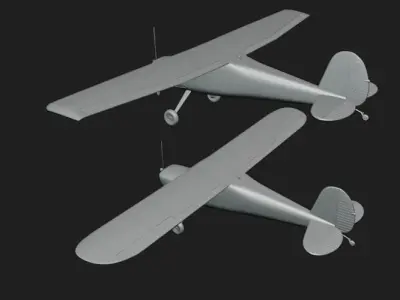 Cessna 140 in two wing versions 3D print model