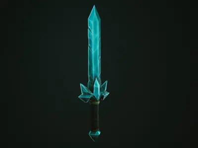 Crystal Sword - Game Ready Weapon Low-poly 3D model