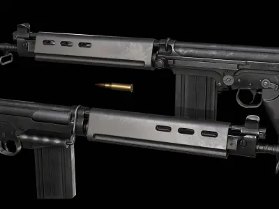 AAA FN FAL Game Ready PBR Low-poly 3D model