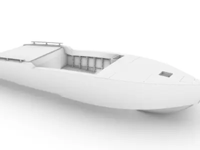 LIFE SIZE 3D motorboat hull model 3D model