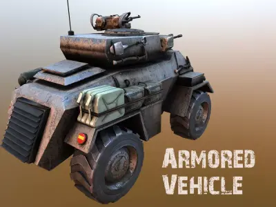Armored Vehicle Low-poly 3D model