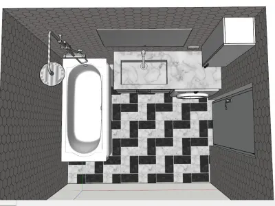 bathroom cabinet Low-poly 3D model