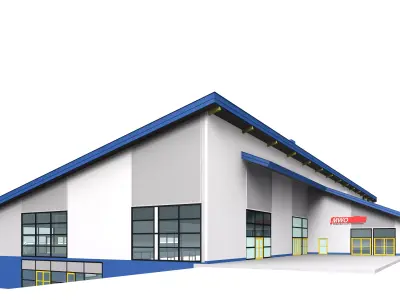 Warehouse Factory Exterior 3D model