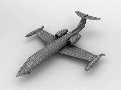 Learjet 25 Jet Aircraft LOW Low-poly 3D model