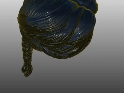 black hair 3d 3D model