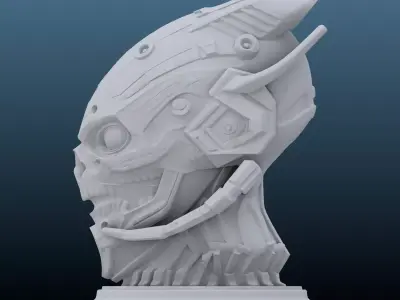 Cyber-Daemon Overlord Skull Bust PM-189 3D print model