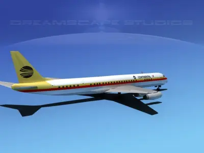 Douglas DC-8-63 Continental 3D model
