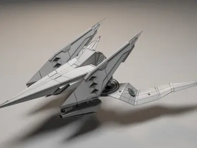 Aircraft X-Wing Low-poly 3D model