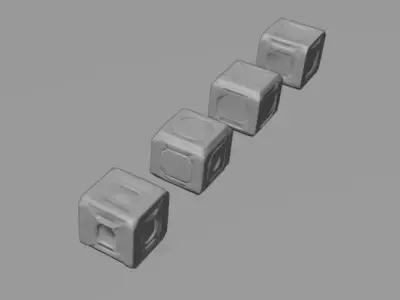 Low-Poly Sci-Fi Cargo Crate Pack-01 Low-poly 3D model