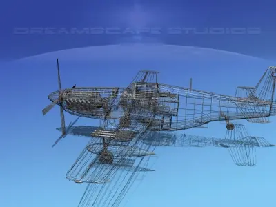 North American P-51B Mustang V01 3D model