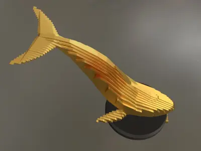 Parametric Blue Whale Low-poly 3D model