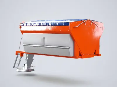 3D Road Salt Spreader Model - Winter Snow Removal Equipment for Trucks 3D model