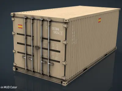 Spanish Military Container  Low-poly 3D model
