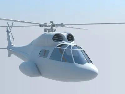 helico helicopter flying in sky 3D model
