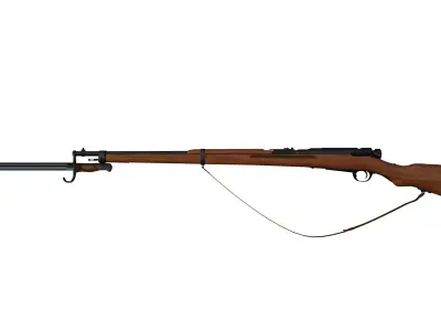 Japanese type38 rifle Low-poly 3D model