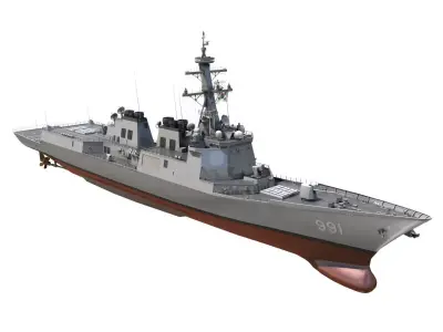 DDG-991 Sejong - KDX-III navy ship 3D model