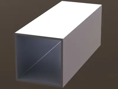 Extruded Aluminium Profile Enclosures Set for Square Tube Low-poly 3D model